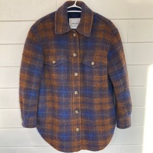 Aritzia Ganna Shirt Jacket in Wool Plaid